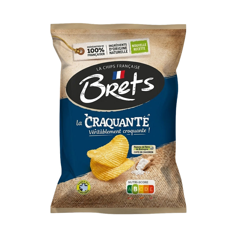 CHIPS BRET'S NATURE CRAQUANT 125G X10 – Chips Nature Extra Craquantes en Carton Grossiste Snack Apéritif