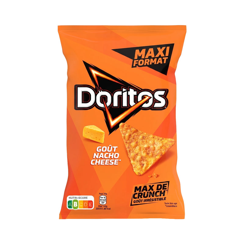 CHIPS DORITOS NACHO CHEESE 160G X 10 – Chips Tortilla Saveur Nacho Cheese en Carton Grossiste Snack Apéritif