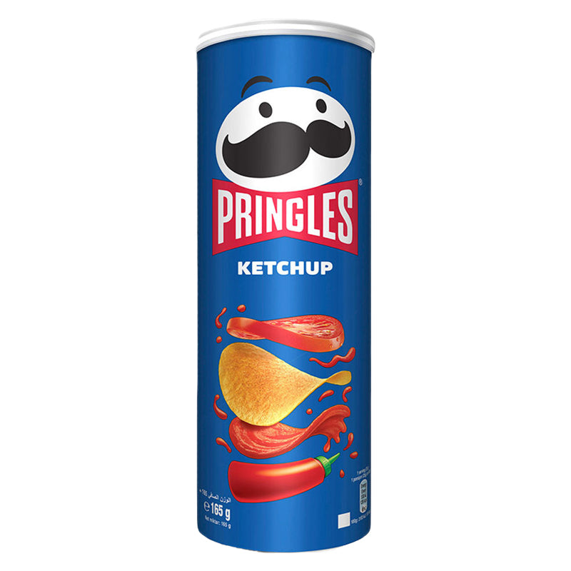 CHIPS PRINGLES KETCHUP 165G X 19 – Chips Saveur Ketchup Tomate en Carton Grossiste Snack Apéritif