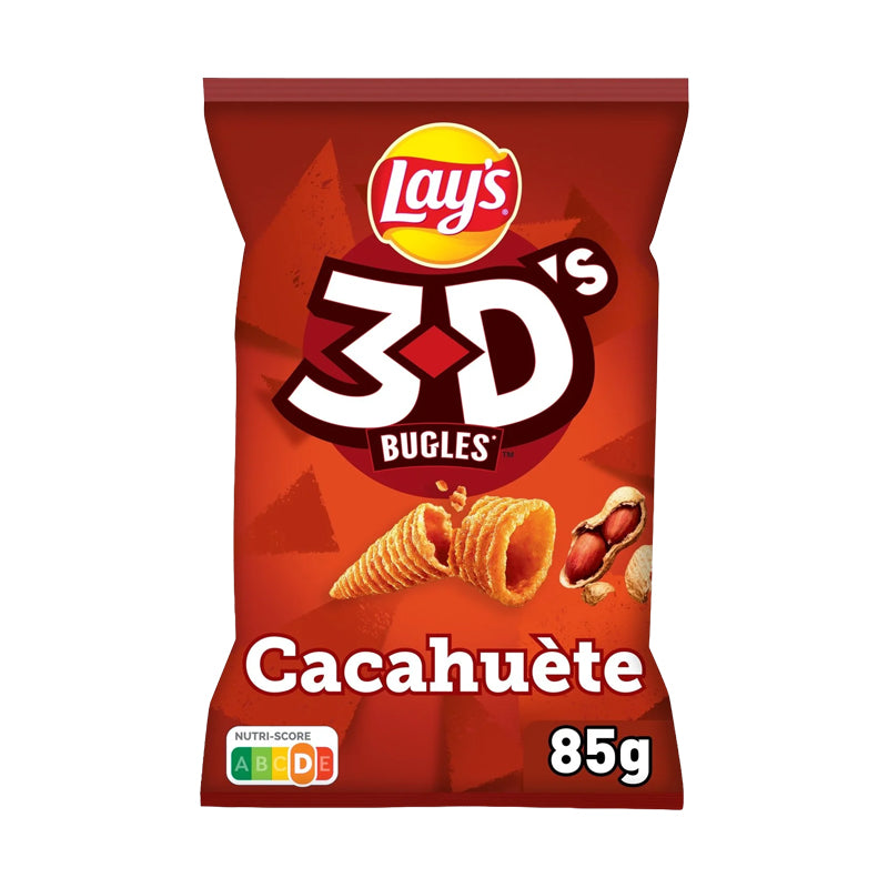 CHIPS LAYS 3D CACAUETE 85G X 15 – Chips 3D Saveur Cacahuète en Carton Grossiste Snack Apéritif