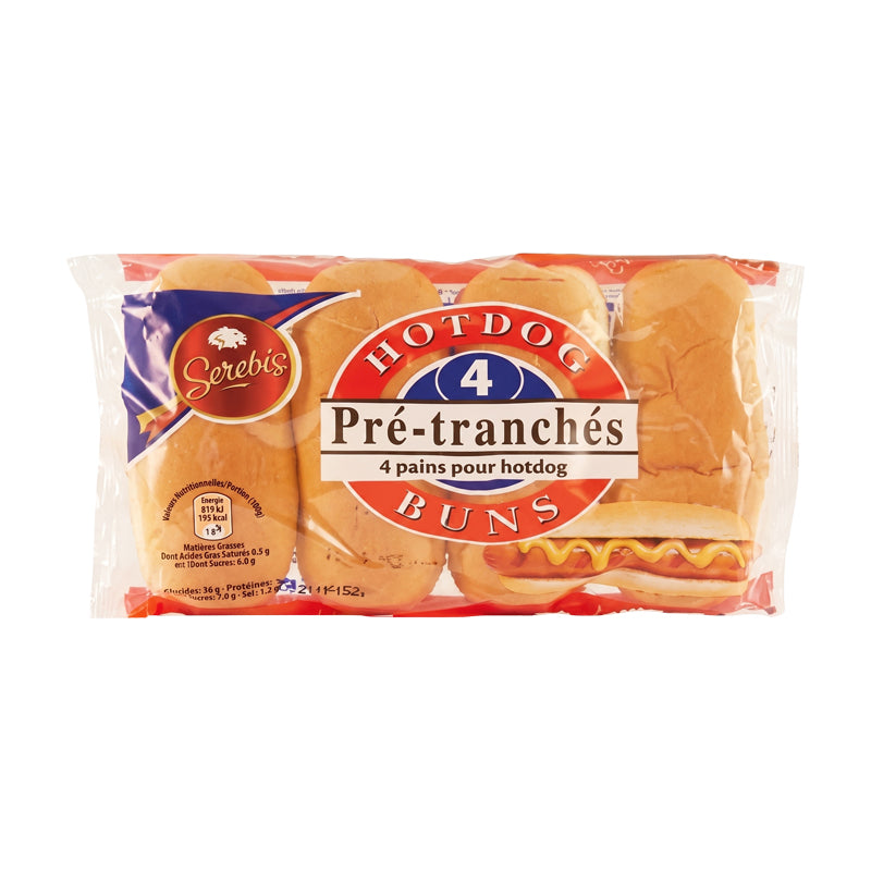 Hot Dog x 4 pièces carton 8 – Pains Hot Dog Moelleux en Carton Grossiste Boulangerie