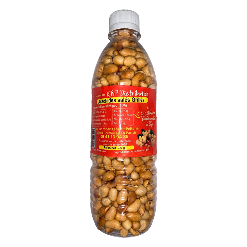 Arachides Grillées Salées 300g — KBP (CT24) 24 x 300g – Arachides Grillées et Salées en Carton Grossiste Fruits Secs