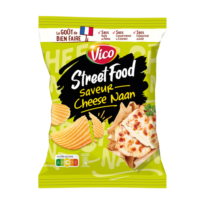 Vico Chips Street Food Cheese Naan – Chips Saveur Cheese Naan en Carton Grossiste Snack Apéritif