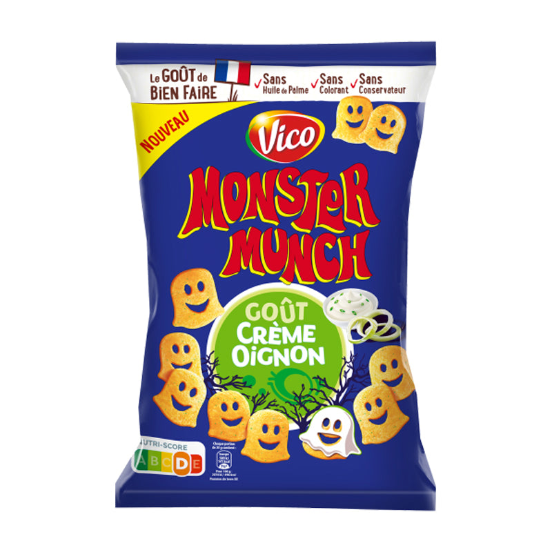 Monster Munch Crème Oignon 85g × 18 PROMO 18 x 85g – Snacks Croustillants Saveur Crème Oignon en Carton Grossiste Snack Apéritif