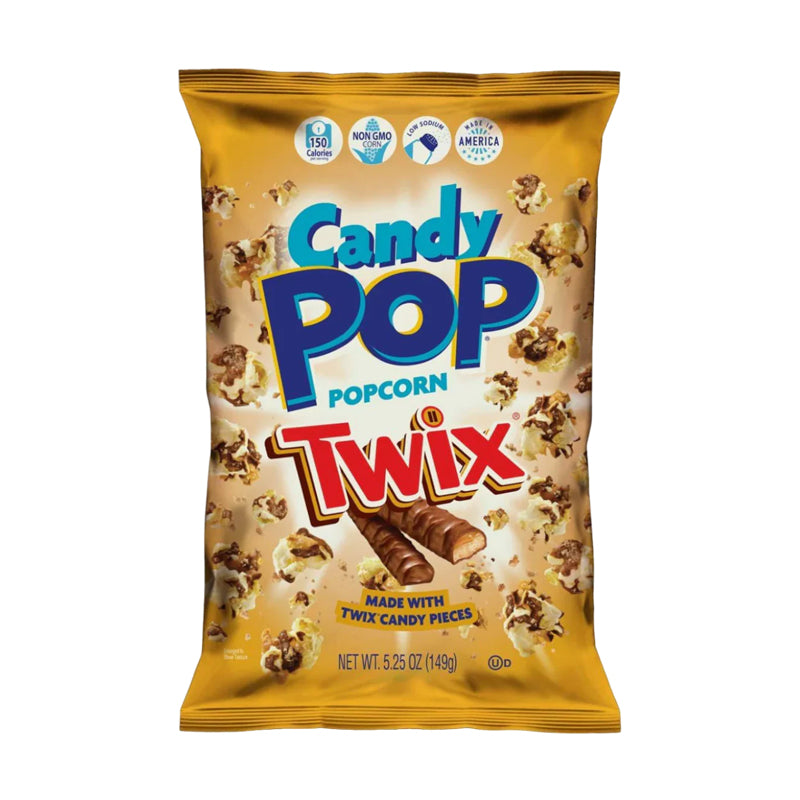 Candy Pop Twix Popcorn 149g (CT12) 14 x 149g – Popcorn Gourmand Saveur Twix en Carton Grossiste Snack Sucré