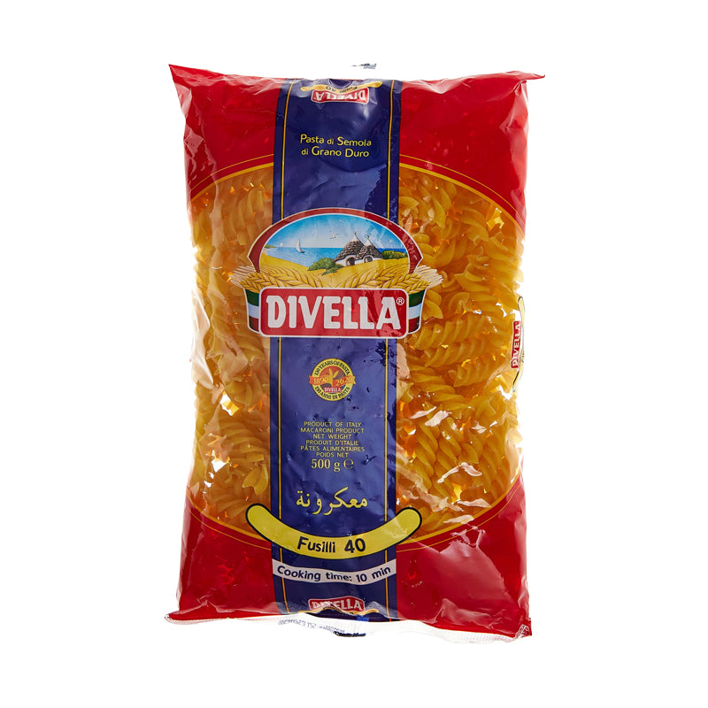 DIVELLA Fusilli Pasta 500g x 24 | Authentic Italian Fusilli Pasta