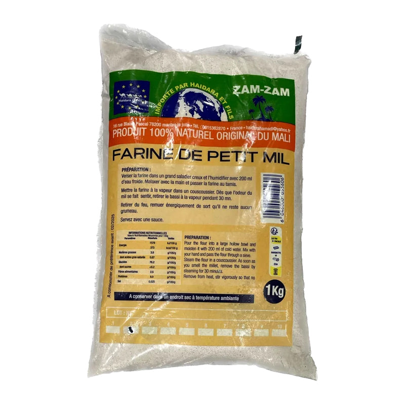 Farine de Mil Zam Zam 1kg x 12 (Lot de 12) – Farine de Mil Premium
