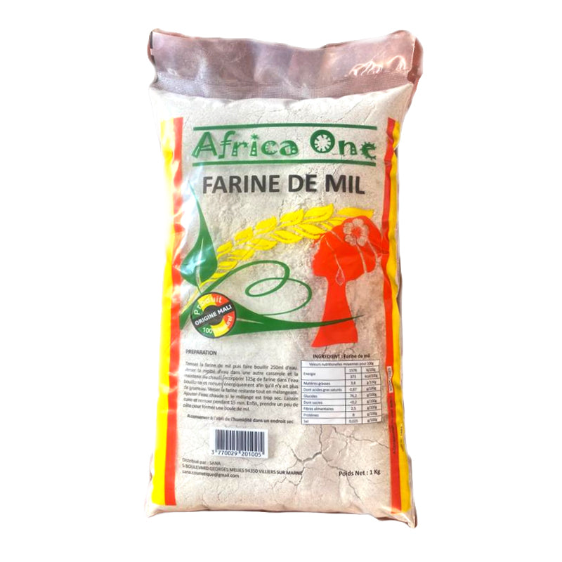 Farine de Mil African One 1kg x 12 (Lot de 12) – Farine de Mil Traditionnelle