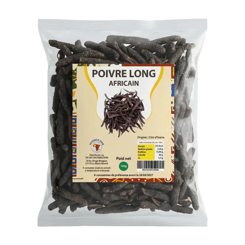 Poivre Long 100g x 10 (Lot de 10) – Épice Africaine Aromatique
