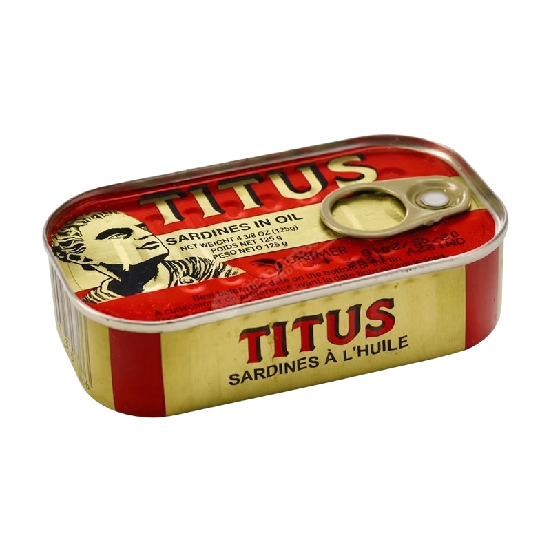 Sardines Huile Titus 16x3x125g – Sardines à l’Huile en Conserve