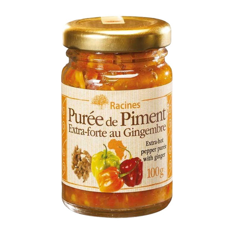 PUREE PIMENT EXTRA FORTE RACINES AU GINGEMBRE 100G – Purée de Piment Gingembre