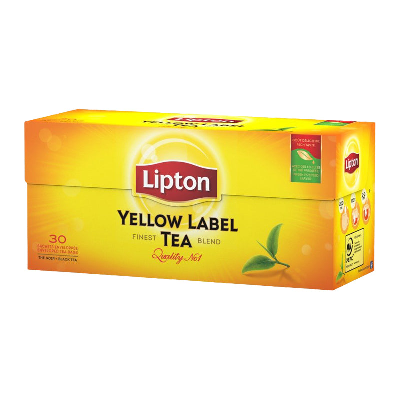 Lipton Yellow Label Tea 30 Sachets (Carton de 12) – Thé Noir Classique Réputé pour son Goût Équilibré