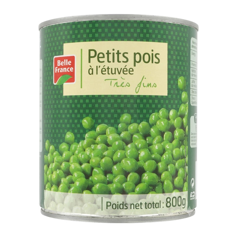 Petits Pois à l'Étuvée Très Fins 800g (Lot de 12) – Format Économique de Petits Pois Fondants