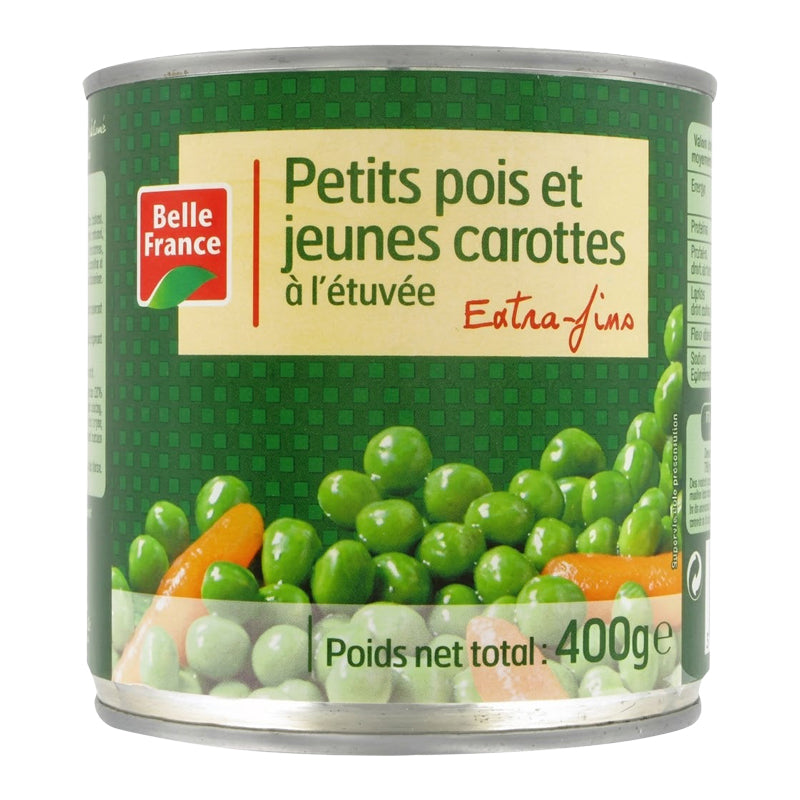 Petits Pois et Carottes Extra Fins 400g x 12 – Mélange de Légumes Pratique et Savoureux
