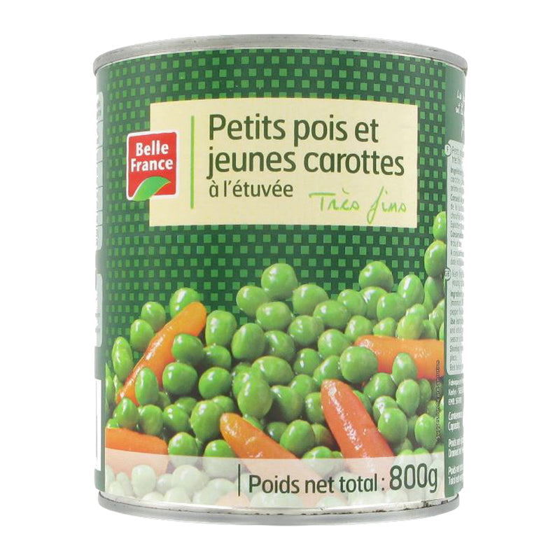 Petits Pois et Jeunes Carottes Très Fins 800g (Carton de 12) – Légumes Sélectionnés de Qualité