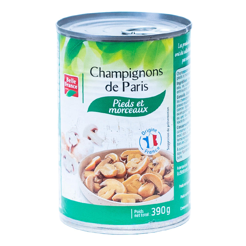 Champignons de Paris Pieds et Morceaux 390g x 12 – Champignons Pratiques pour Toutes Vos Préparations