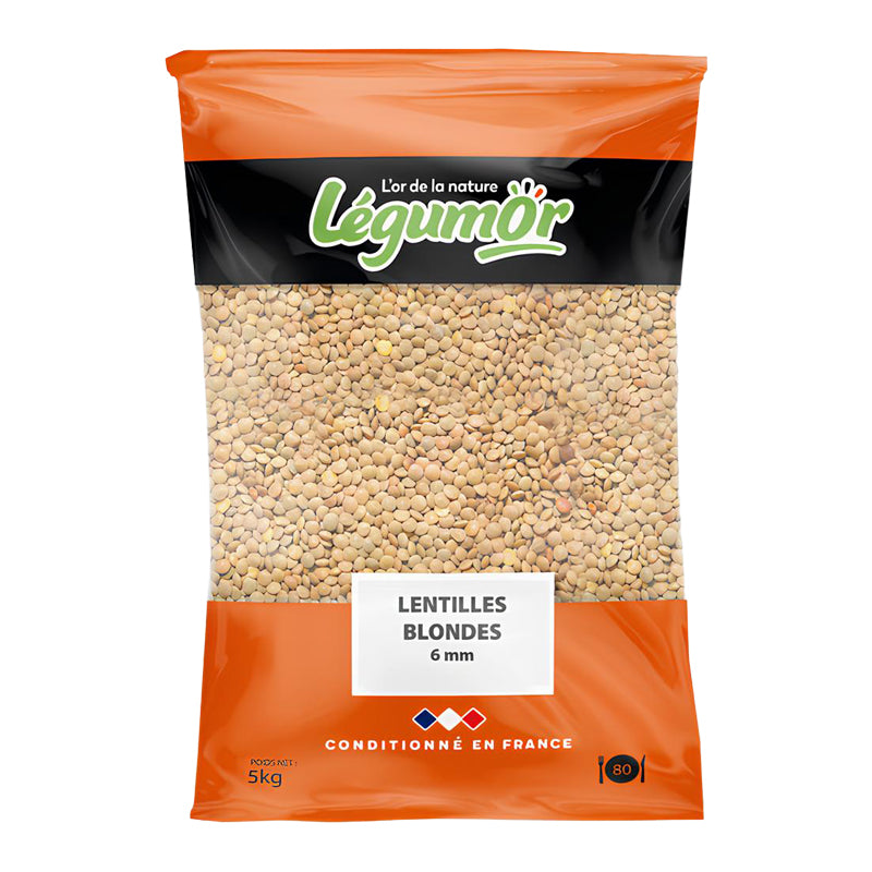 Lentille Blonde 6 mm 5 kg | Légumineuse de Qualité