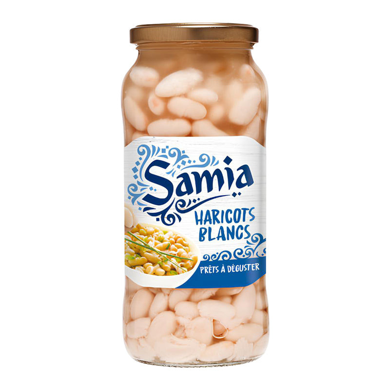 Samia Légumes Secs en Bocaux Haricots Blancs 570 g | Conserves Halal