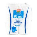 Essuie-Tout Blanc 4 Rouleaux x4 | Papier Absorbant