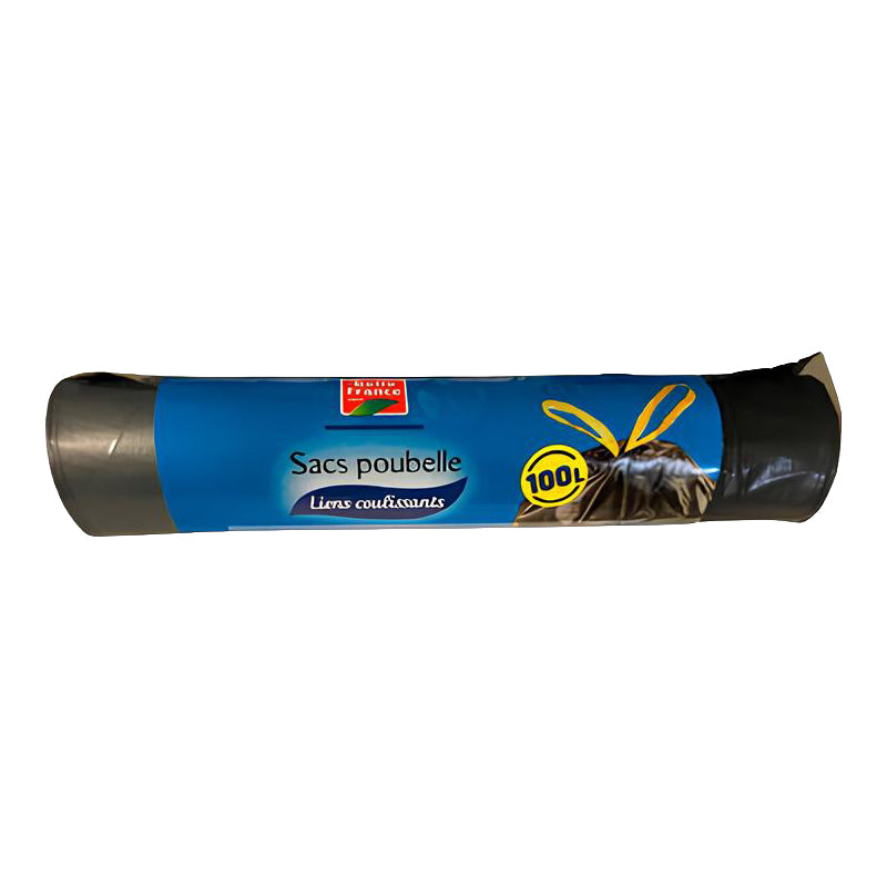 Sac Poubelle 100 L Liens Coulissants x20 | Sacs Déchets
