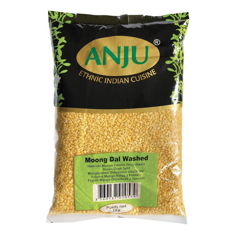 ANJU Moong Dal Washed 1kg – Lentilles Moong Décortiquées | Légumineuses Indiennes