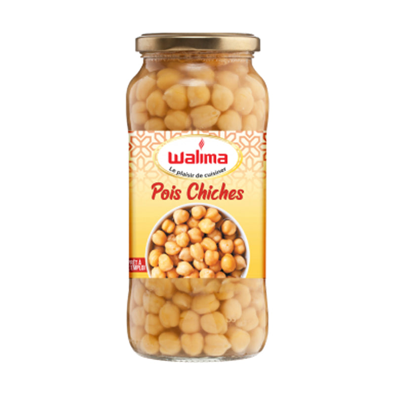 WALIMA Pois Chiches en Bocal 580ml x 12 – Carton de 12 | Pois Chiches Prêts à l’Emploi