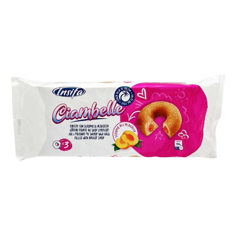 Ciambelle Abricot 120g (CT12) INSIFA – Carton de 12 | Beignets Fourrés à l'Abricot