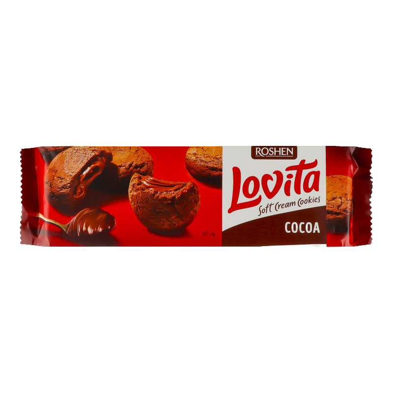 LOVITA Cookies Soft Cream Cocoa (CT18) – Carton de 18 | Cookies Fourrés au Cacao
