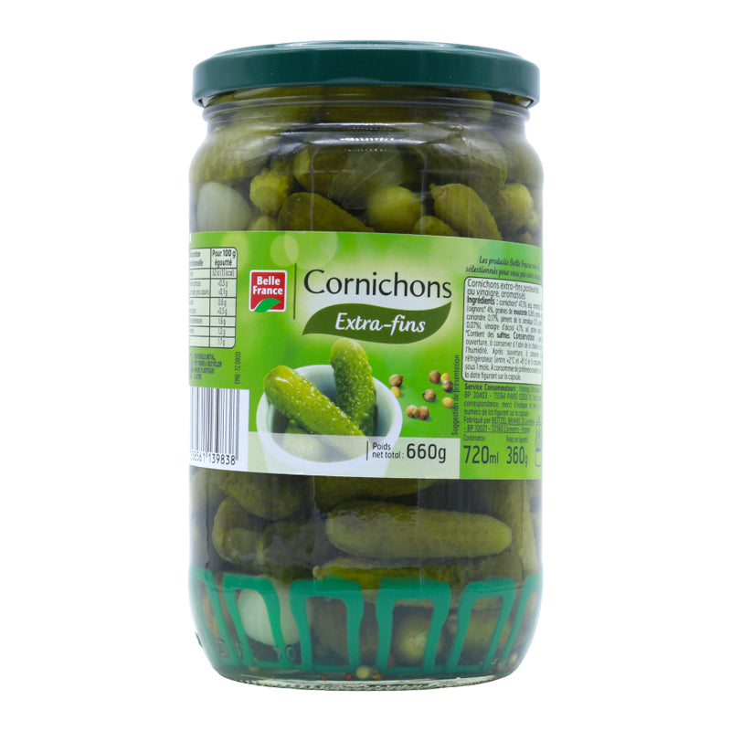 Cornichons Extra Fins 660g BF – Cornichons Extra Fins au Vinaigre