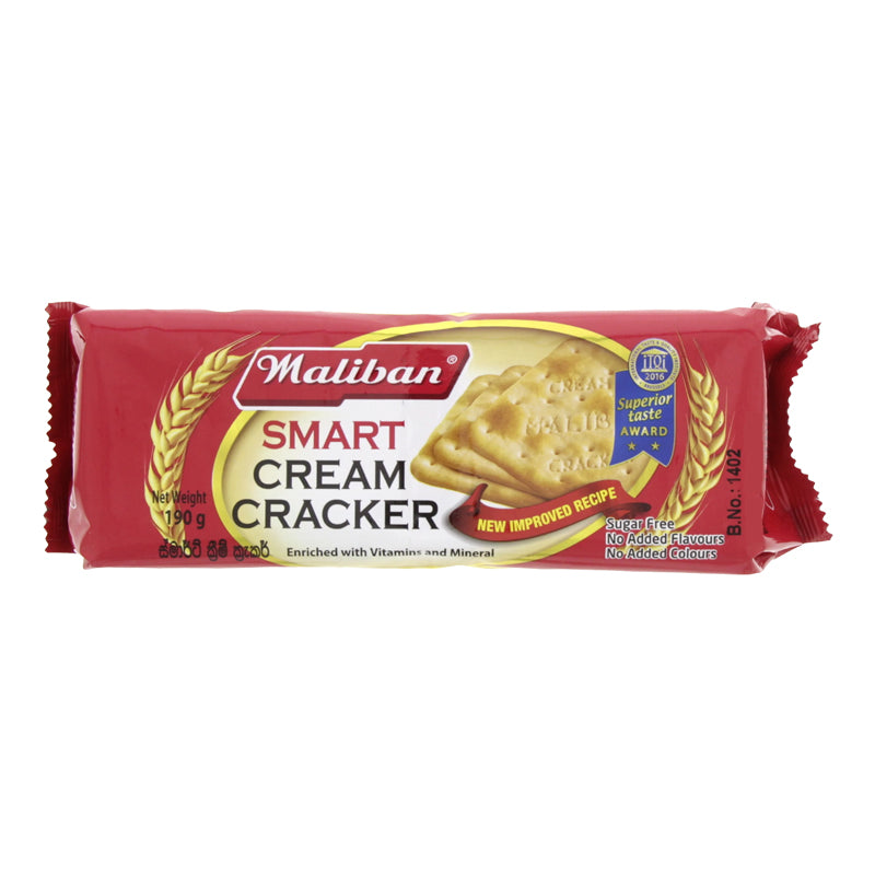 Maliban Cream Cracker 190g (CT40) – Carton de 40 | Biscuits Salés