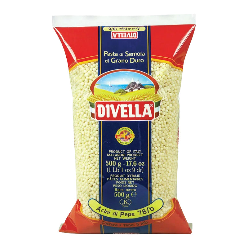 DIVELLA Acini di Pepe (CT24) – Carton de 24 | Pâtes Italiennes