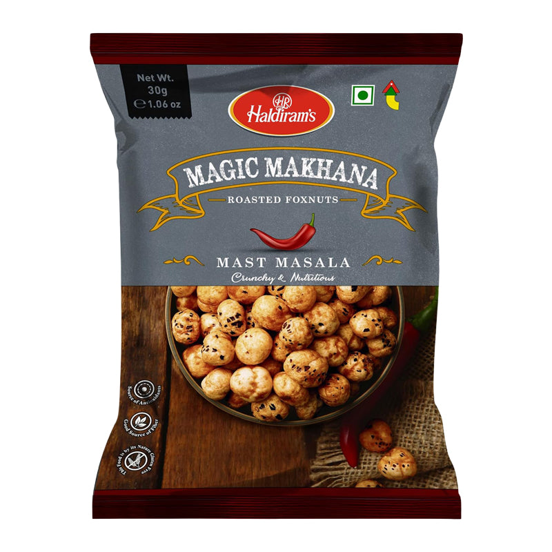 HRS Roasted Fox Nut Mast Masala 30g (CT40) – Carton de 40 | Graines de Lotus Grillées