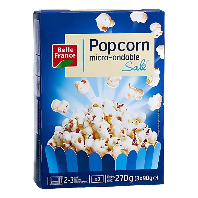 Pop Corn Salé 90g x 3 x 8 BF – Carton de 8 | Pop-Corn Salé