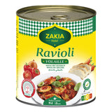 ZAKIA Ravioli Volaille Mosquée de Lyon 800g x 12 – Carton de 12 | Raviolis à la Volaille