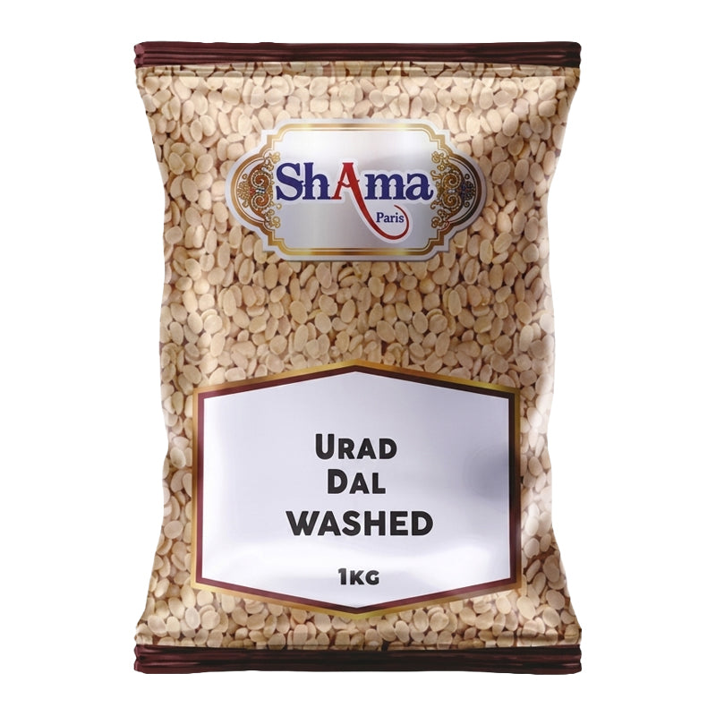 SHAMA Urid Dall Washed 1kg (CT10) – Carton de 10 | Lentilles Urid Décortiquées