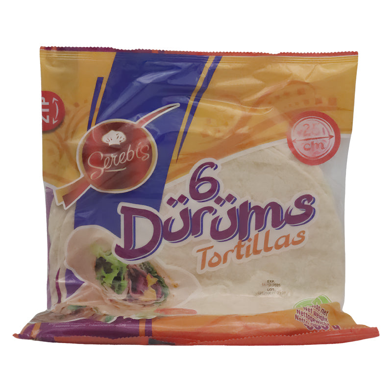 SEREBIS Tortillas Durums 25cm 360g (CT15) – Carton de 15 | Galettes Durum